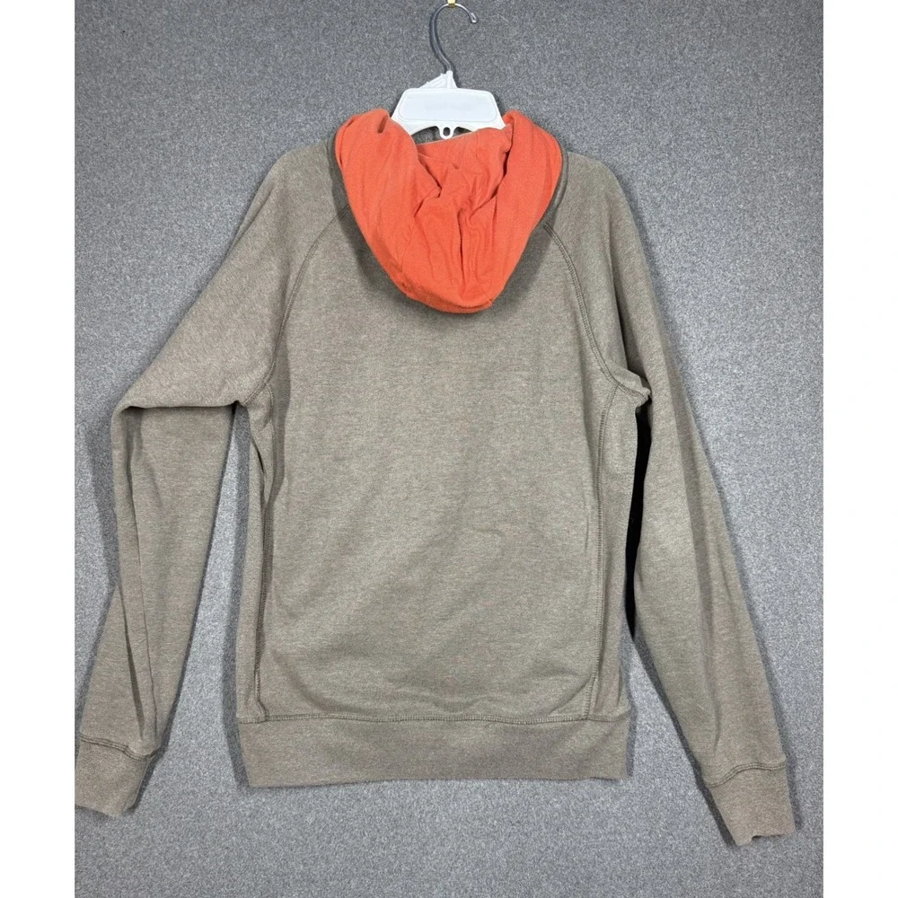 The North Face Orange Gray Pullover Hoodie Men's Small Graphic Camo Sweatshirt